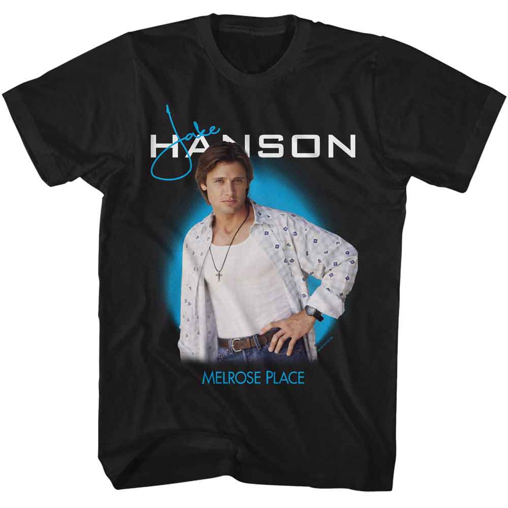 MELROSE PLACE-MELROSE PLACE JAKE HANSON-BLACK ADULT S/S TSHIRT