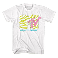Thumbnail for MTV-MTV NEON ZEBRA LOGO-WHITE ADULT S/S TSHIRT