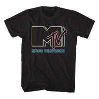 Thumbnail for MTV-MTV NEON SIGN LOGO-BLACK ADULT S/S TSHIRT