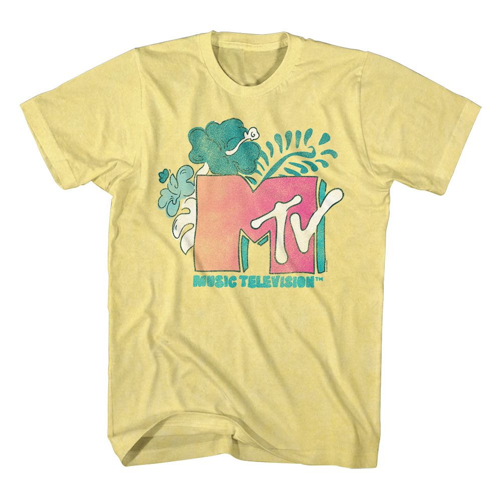 MTV-MTV TROPICAL LOGO-YELLOW HEATHER ADULT S/S TSHIRT