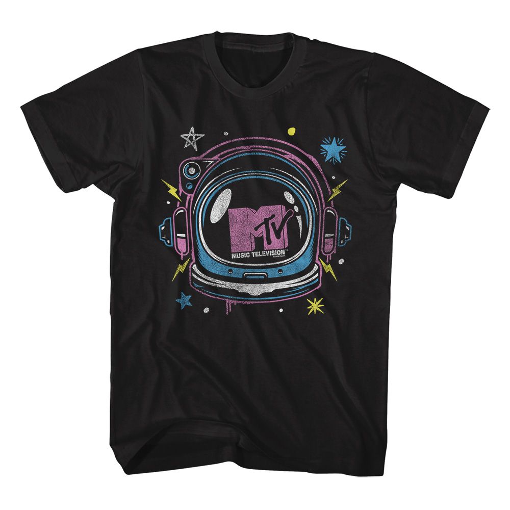 MTV-MTV SPACE HELMET-BLACK ADULT S/S TSHIRT