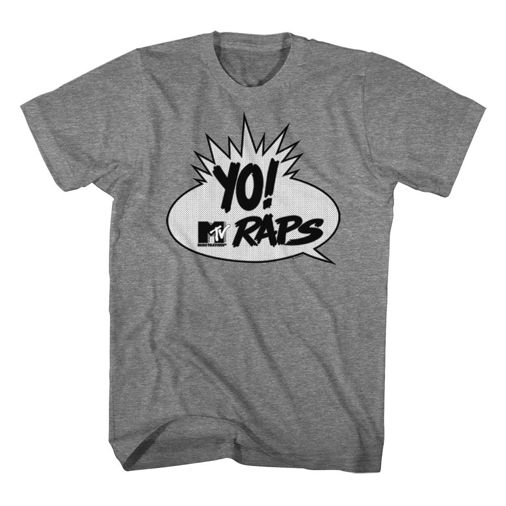 MTV-MTV YO MTV RAPS-GRAPHITE HEATHER ADULT S/S TSHIRT