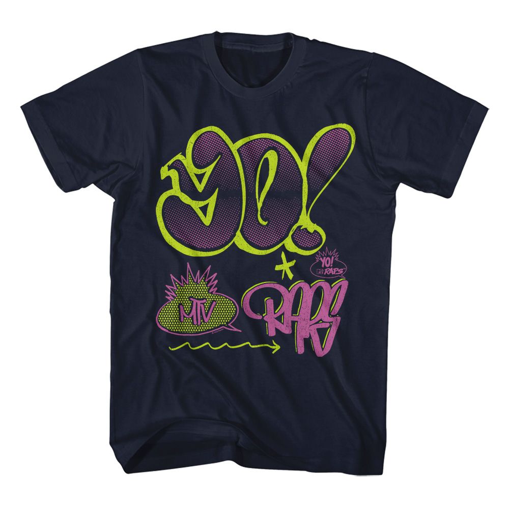 MTV-MTV YO GRAPHITI-NAVY ADULT S/S TSHIRT