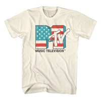 Thumbnail for MTV-MTV AMERICAN FLAG-NATURAL ADULT S/S TSHIRT