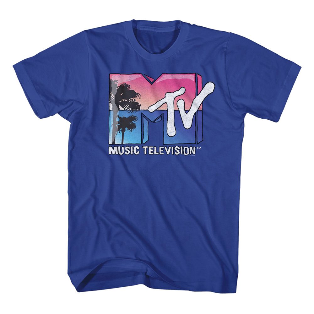 MTV-MTV BEACH LOGO-ROYAL ADULT S/S TSHIRT