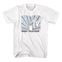 Thumbnail for MTV-MTV STRIPES-WHITE ADULT S/S TSHIRT