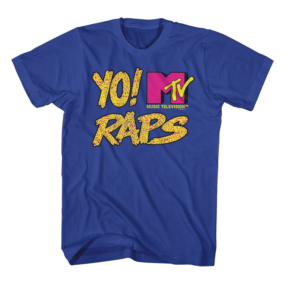 MTV-MTV YO RAPS TEXTURE-ROYAL ADULT S/S TSHIRT