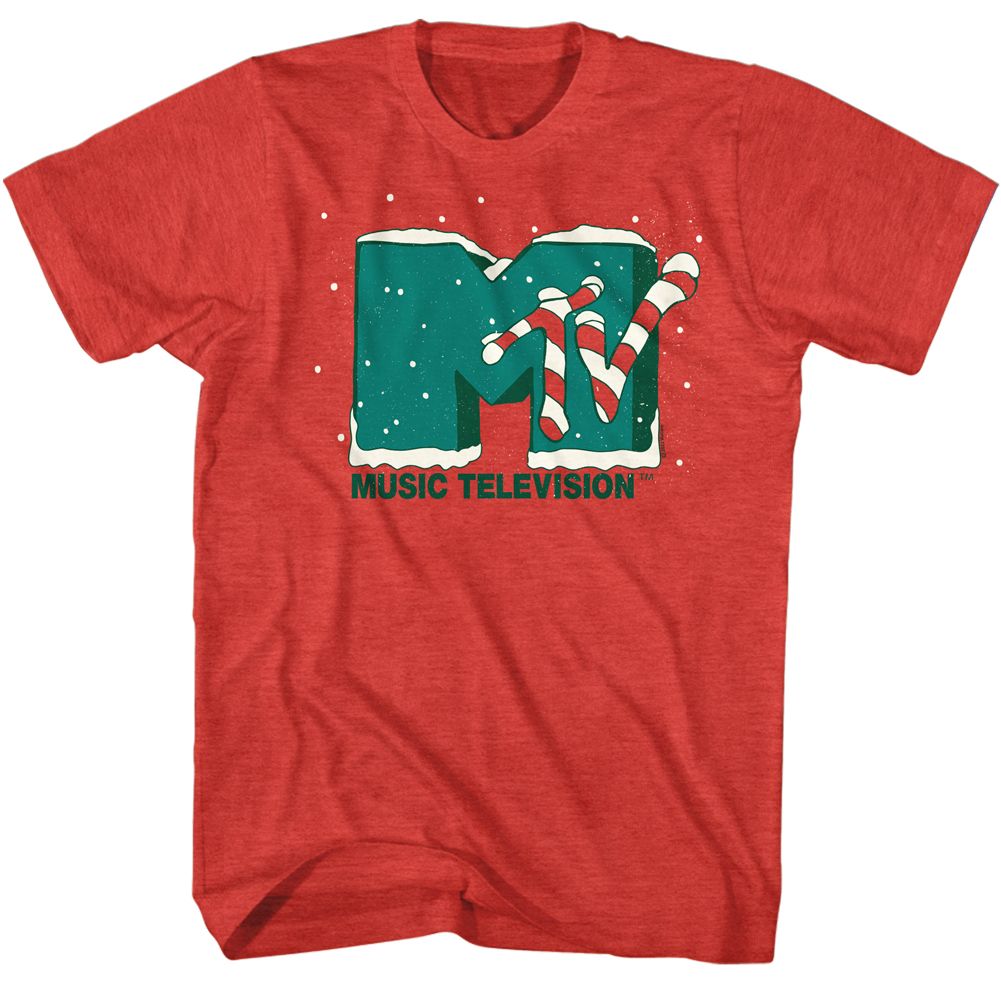 MTV-MTV CHRISTMAS-RED HEATHER ADULT S/S TSHIRT