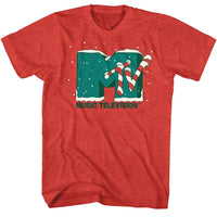 Thumbnail for MTV-MTV CHRISTMAS-RED HEATHER ADULT S/S TSHIRT