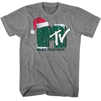 Thumbnail for MTV-MTV SANTA HAT-GRAPHITE HEATHER ADULT S/S TSHIRT