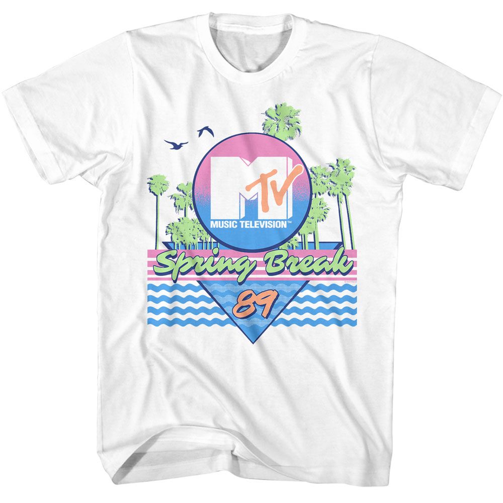 MTV-MTV SPRING BREAK 89-WHITE ADULT S/S TSHIRT