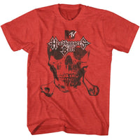 Thumbnail for MTV-MTV HBB LOGO SKULL AND BONES-RED HEATHER ADULT S/S TSHIRT