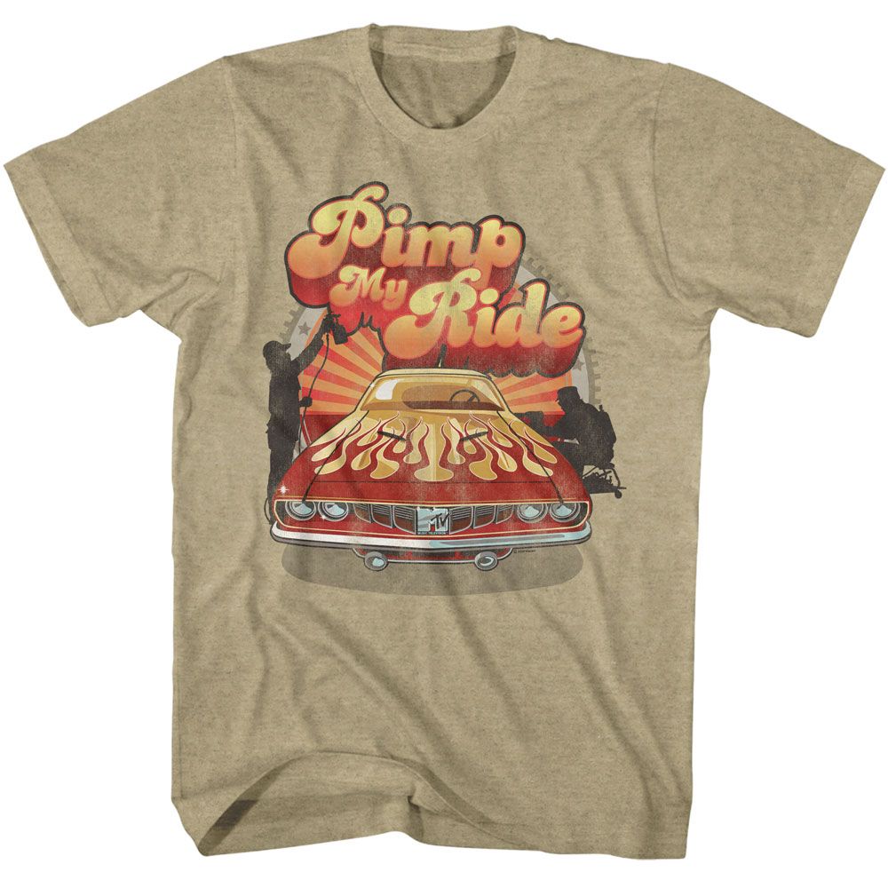 MTV-MTV PIMP MY RIDE CAR-KHAKI HEATHER ADULT S/S TSHIRT
