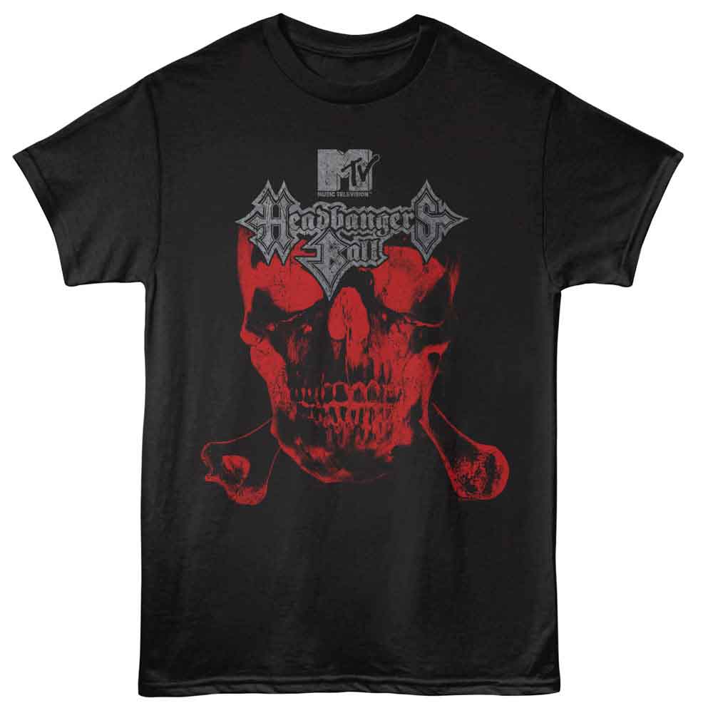 MTV-MTV HEADBANGERS BALL SKULL-BLACK ADULT S/S TSHIRT