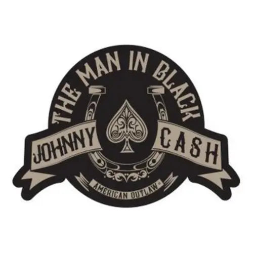 Johnny Cash Man in Black Horseshoe Enamel Pin
