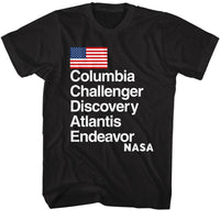 Thumbnail for NASA-NASA SHUTTLE NAMES-BLACK ADULT S/S TSHIRT