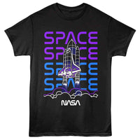 Thumbnail for NASA-NASA SHUTTLE LINE ART-BLACK ADULT S/S TSHIRT