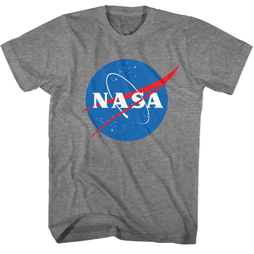 NASA-NASA MEATBALL LOGO-GRAPHITE HEATHER ADULT S/S TSHIRT