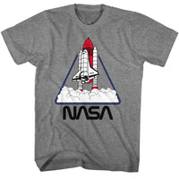 Thumbnail for NASA-NASA TRIANGLE-GRAPHITE HEATHER ADULT S/S TSHIRT
