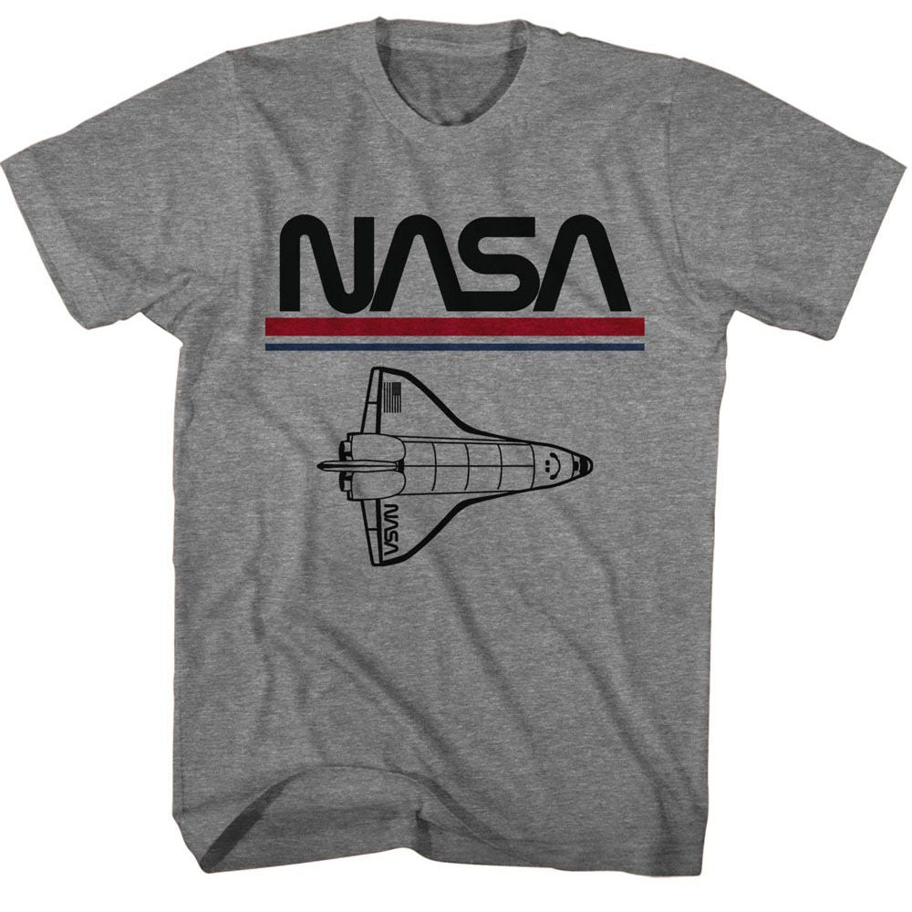 NASA-NASA WORM LOGO SHUTTLE-GRAPHITE HEATHER ADULT S/S TSHIRT