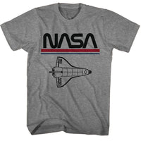 Thumbnail for NASA-NASA WORM LOGO SHUTTLE-GRAPHITE HEATHER ADULT S/S TSHIRT