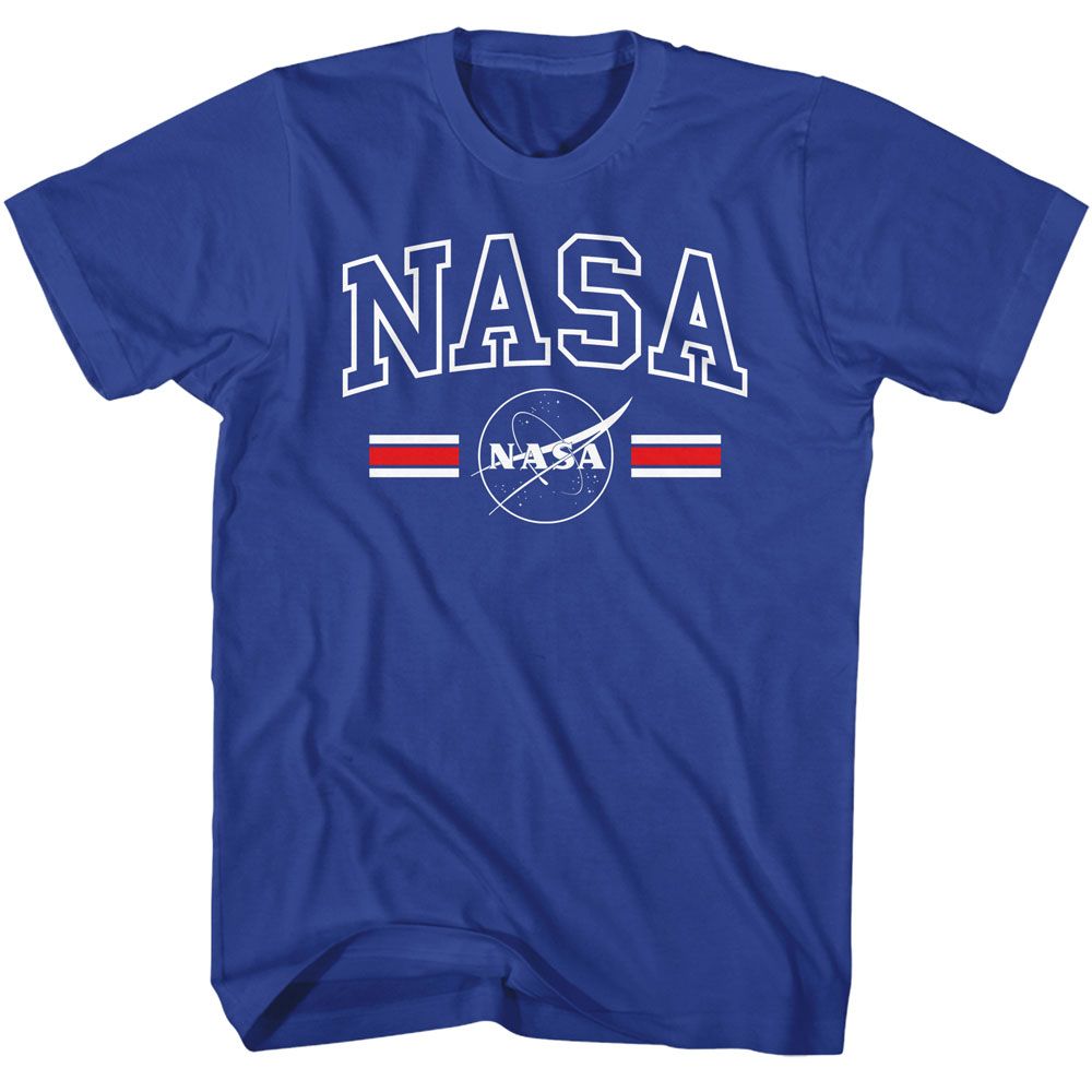 NASA-NASA STRIPES-ROYAL ADULT S/S TSHIRT
