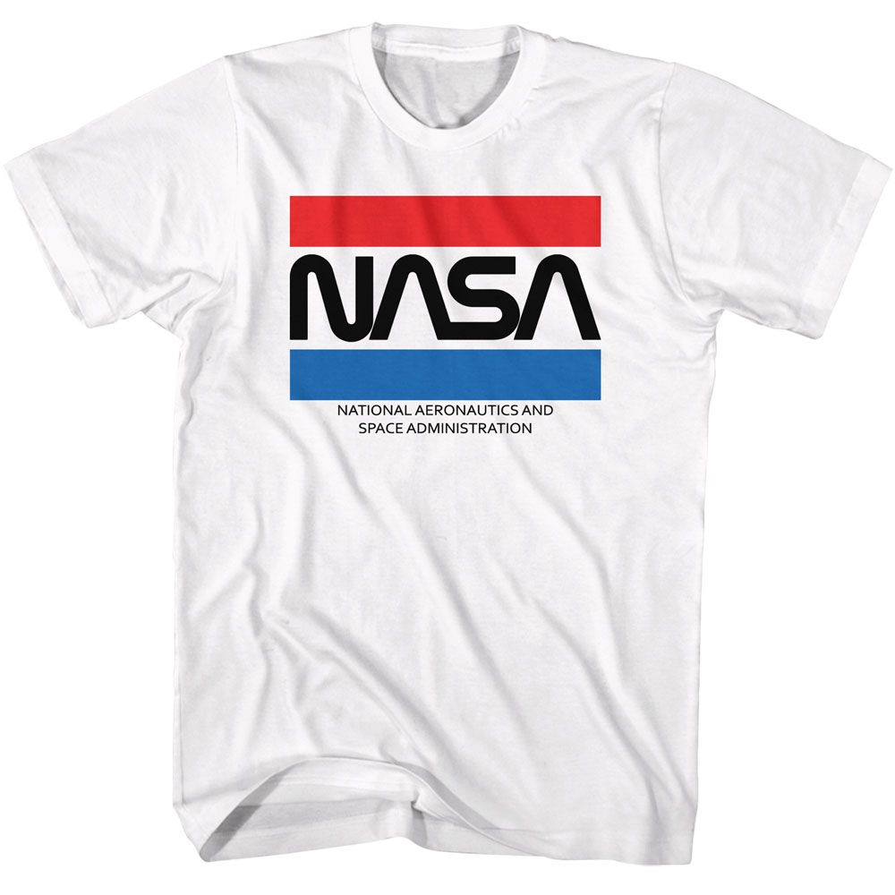 NASA-NASA STRIPES-WHITE ADULT S/S TSHIRT