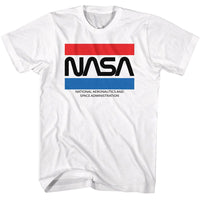 Thumbnail for NASA-NASA STRIPES-WHITE ADULT S/S TSHIRT