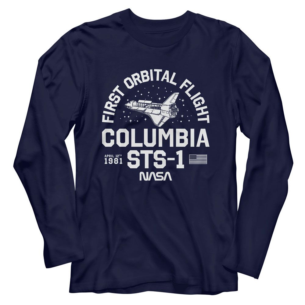 NASA-NASA COLUMBIA STS 1-NAVY ADULT L/S TSHIRT