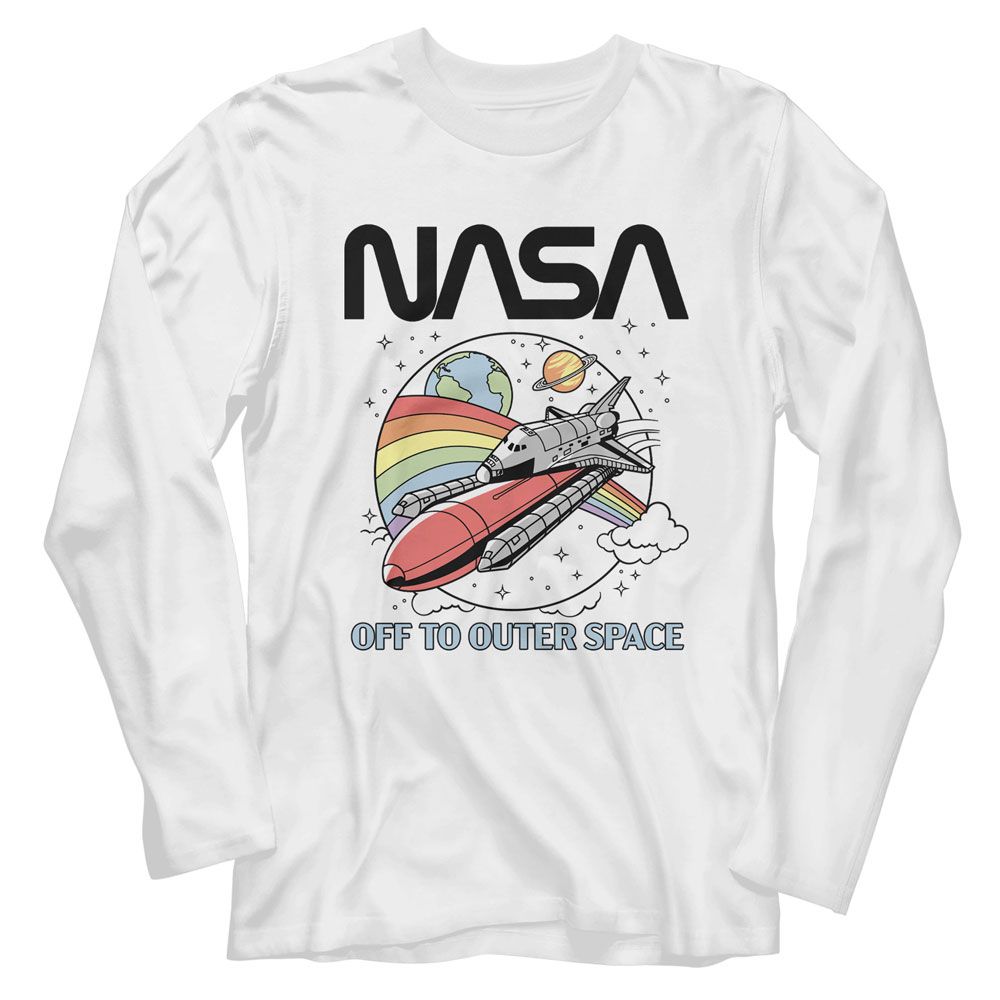 NASA-NASA TO SPACE-WHITE ADULT L/S TSHIRT