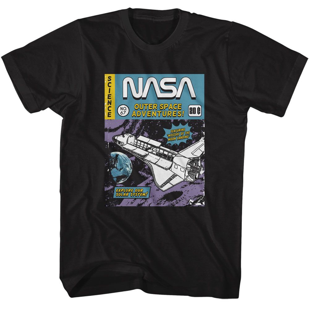NASA-NASA COMIC COVER-BLACK ADULT S/S TSHIRT