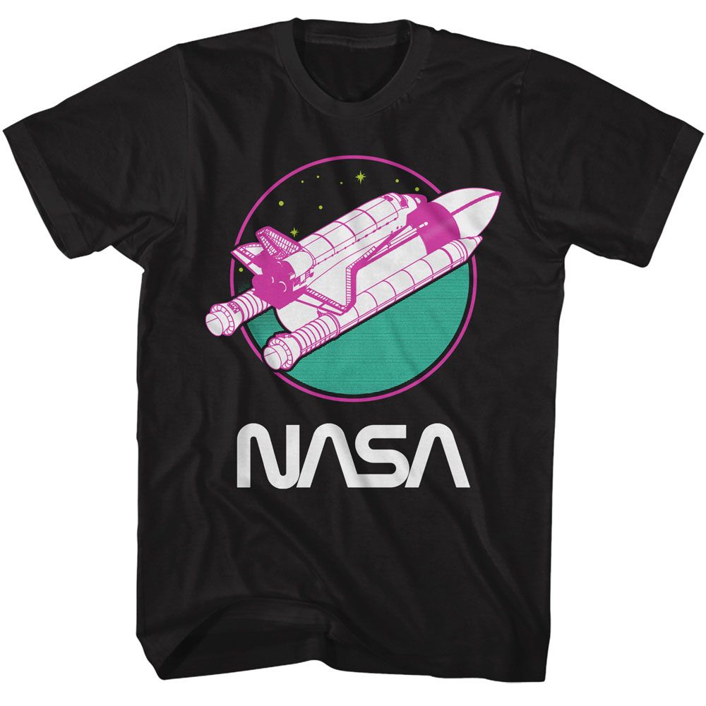 NASA-NASA NEON ORBITER-BLACK ADULT S/S TSHIRT