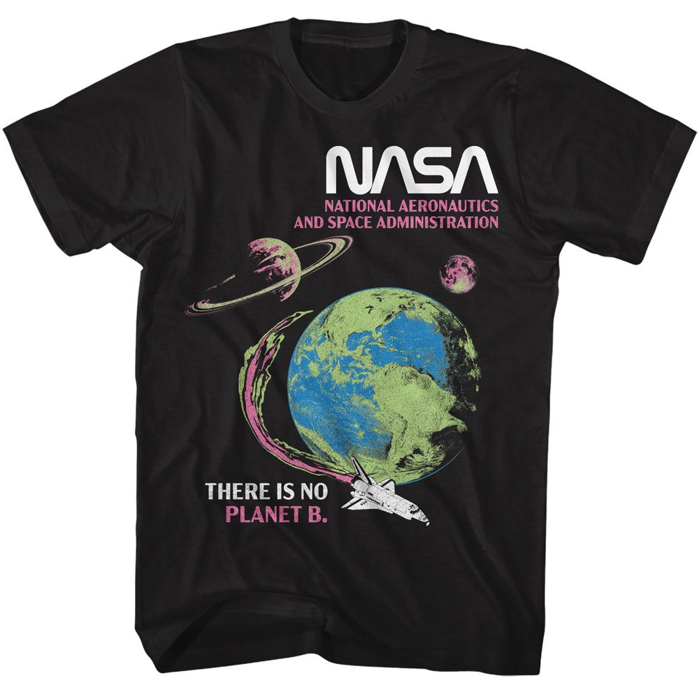 NASA-NASA THERE IS NO PLANET B-BLACK ADULT S/S TSHIRT
