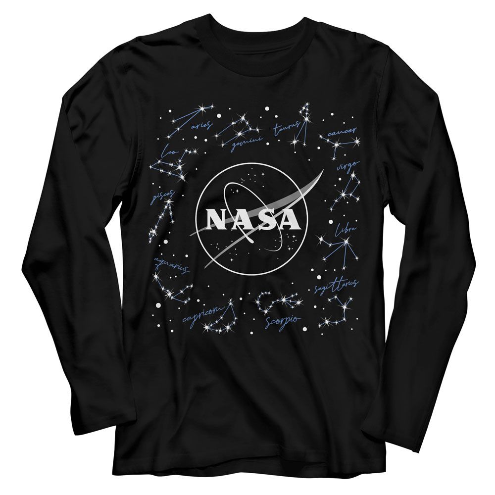 NASA-NASA CONSTELLATIONS-BLACK ADULT L/S TSHIRT