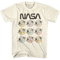 Thumbnail for NASA-NASA PASTEL ROCKETS-NATURAL ADULT S/S TSHIRT