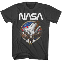 Thumbnail for NASA-NASA EAGLE AND SHUTTLE-SMOKE ADULT S/S TSHIRT