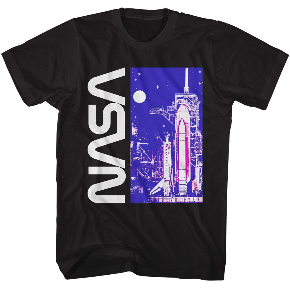 NASA-NASA LAUNCH PAD-BLACK ADULT S/S TSHIRT