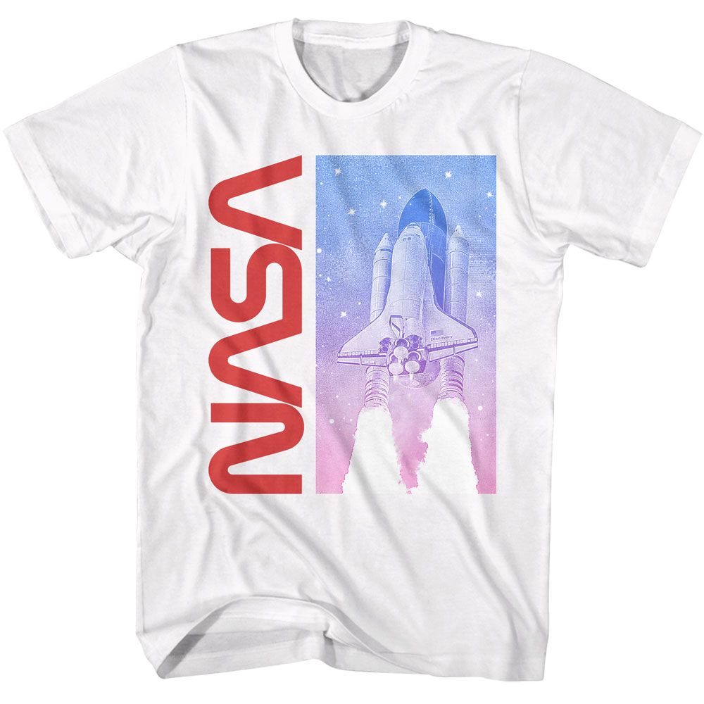 NASA-NASA SHUTTLE IN FLIGHT-WHITE ADULT S/S TSHIRT