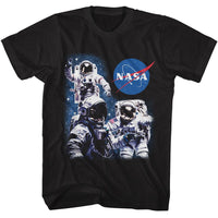 Thumbnail for NASA-NASA 3 ASTRONAUTS AND MEATBALL LOGO-BLACK ADULT S/S TSHIRT