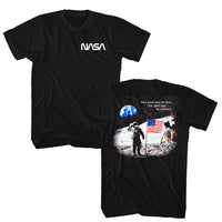 Thumbnail for NASA-NASA MOON LANDING FLAG-BLACK ADULT S/S TSHIRT