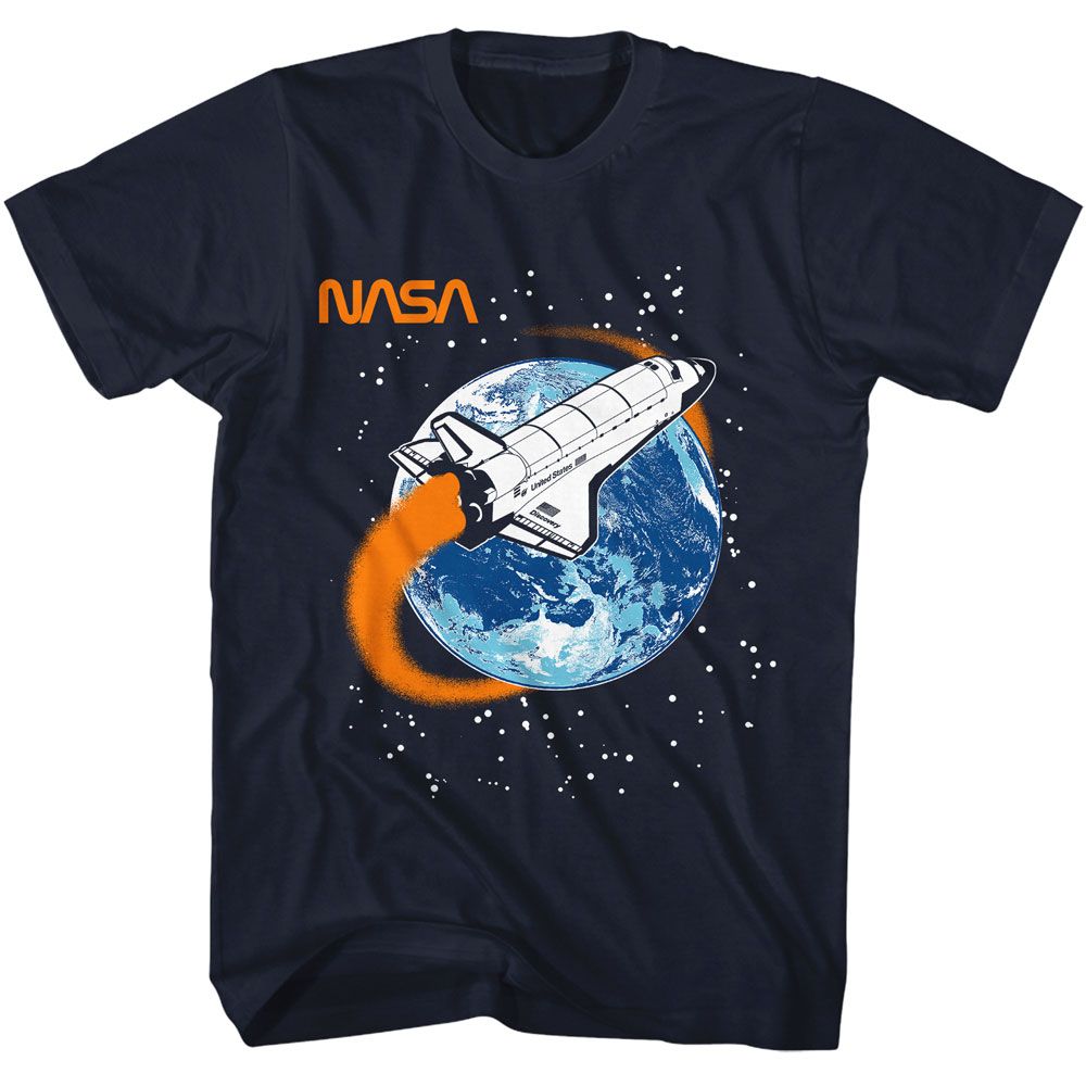 NASA-NASA AROUND THE WORLD-NAVY ADULT S/S TSHIRT