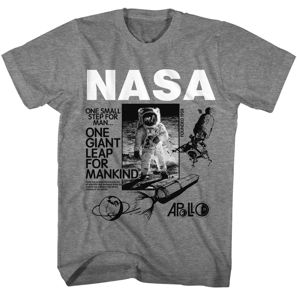 NASA-NASA FOUNDED 1958-GRAPHITE HEATHER ADULT S/S TSHIRT
