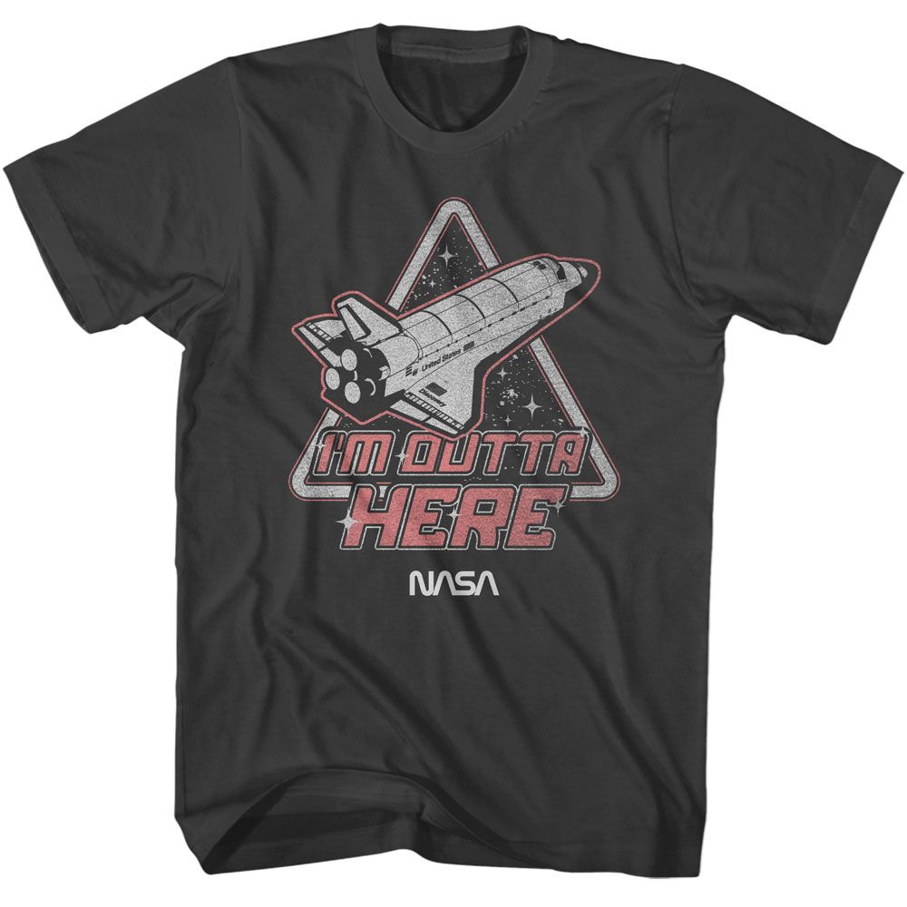 NASA-NASA IM OUTTA HERE-SMOKE ADULT S/S TSHIRT