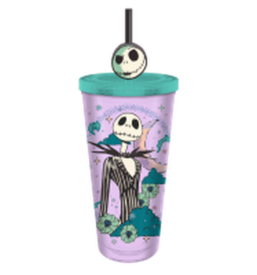 Nightmare Before Christmas Jack Mystic  24oz Plastic Cold Cup w/ Lid and Topper Straw – 12 pc ppk ($6.50 each)