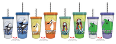 Nightmare Before Christmas Celestial Oval Pose Set  24oz 4 pack Color Change Plastic Tumbler – 12 pc ppk ($8.00 each)