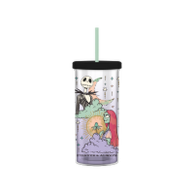 Nightmare Before Christmas Mystic Opulence Jack Sally Cloud Stars  20oz Plastic Tall Cold Cup w/ Lid and Straw – 12 pc ppk ($5.25 each)