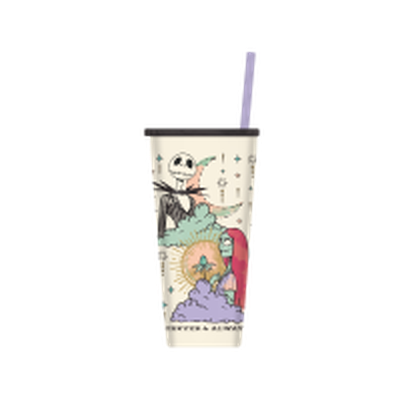 Nightmare Before Christmas Mystic Opulence Jack Sally Cloud Stars  22oz Double Walled Stainless Steel Tumbler w Straw – 12 pc ppk ($12.50 each)