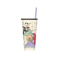 Thumbnail for Nightmare Before Christmas Mystic Opulence Jack Sally Cloud Stars  22oz Double Walled Stainless Steel Tumbler w Straw – 12 pc ppk ($12.50 each)