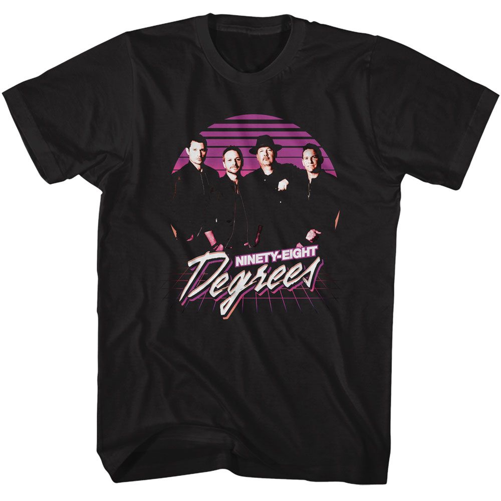 98 DEGREES-98 DEGREES RETRO GROUP SHOT-BLACK ADULT S/S TSHIRT