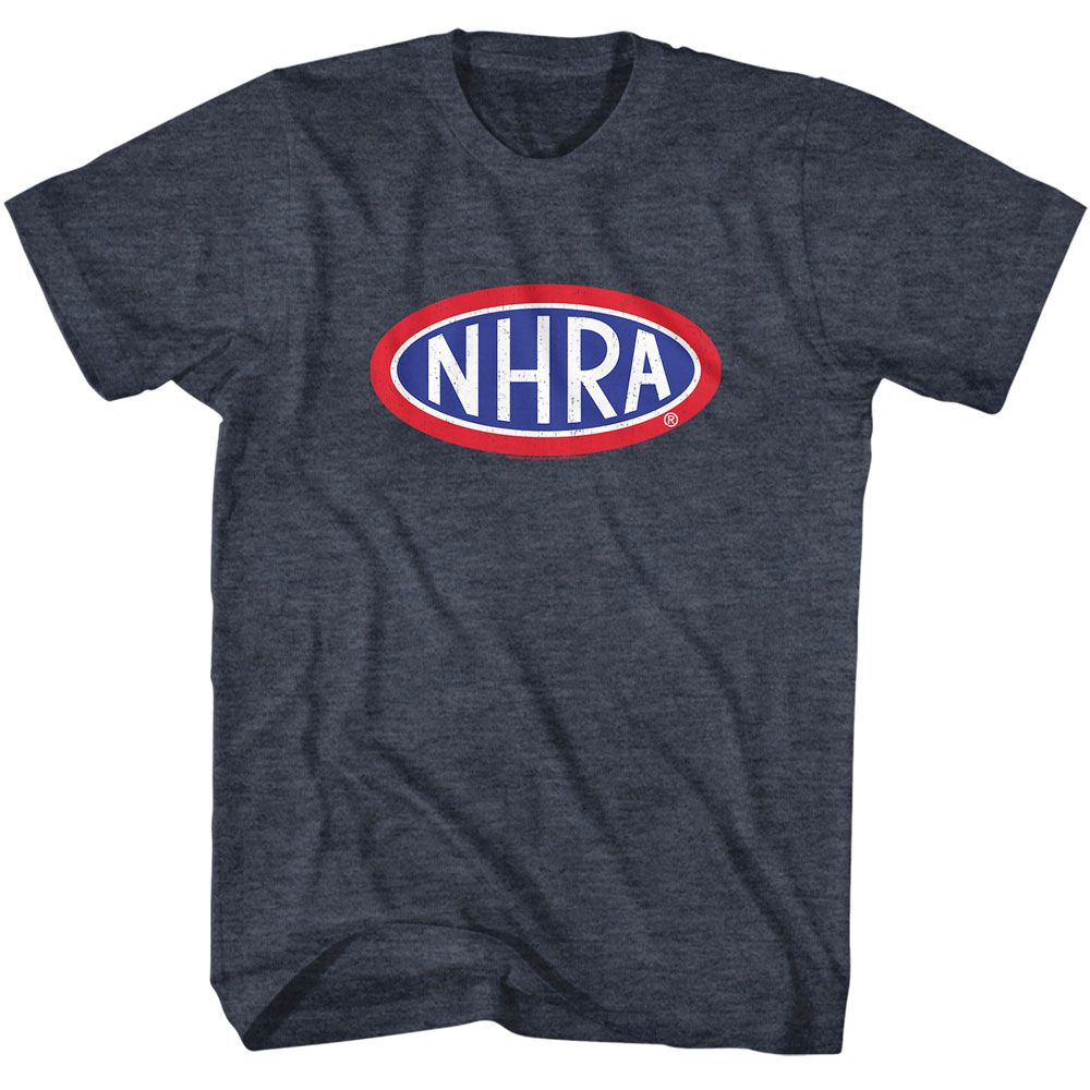 NHRA-NHRA LOGO-NAVY HEATHER ADULT S/S TSHIRT